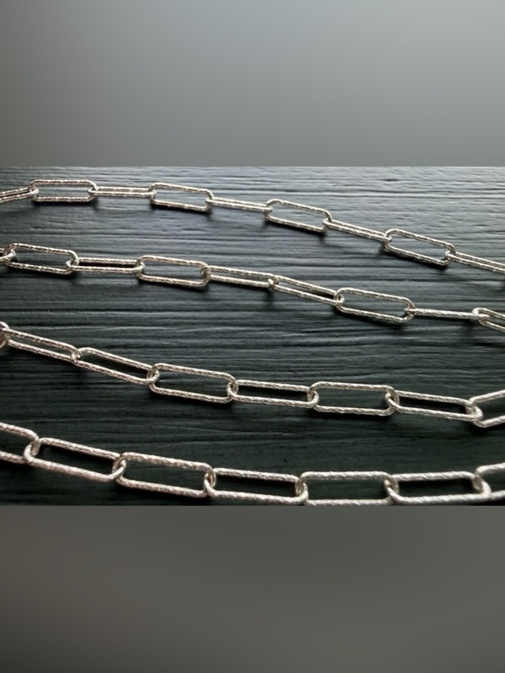 Monica Vinader Alta Texture Chain Paperclip Necklace Sterling Silver